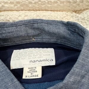 Collectible Nanamica Indigo Blue Button-Up Shirt In 100% Linen,Never Worn